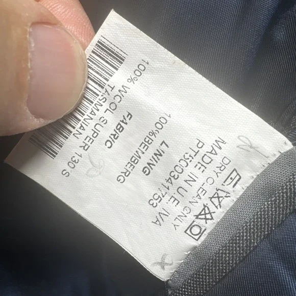 Patrick Hellmann Loro Piana Super 130s‎ Black Wool Blazer 42R US Sport Coat
